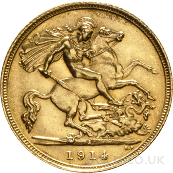 1914 Gold Half Sovereign George V Sydney
