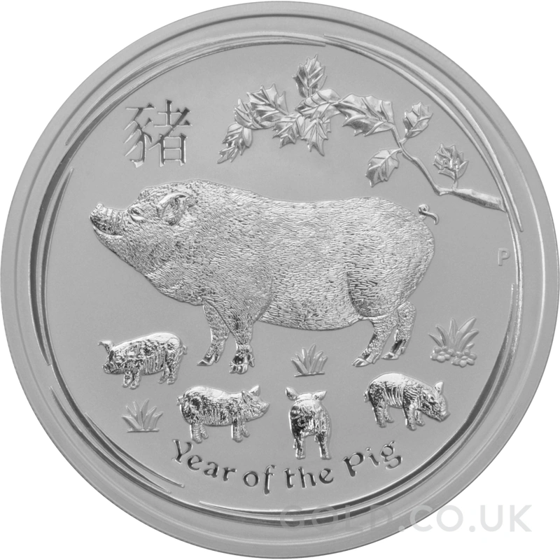 2019 Year of the Pig Silver Coin 2oz Perth Mint Australian Lunar Series