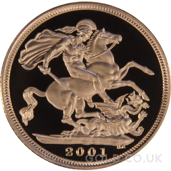 2001 Proof Gold Sovereign Boxed