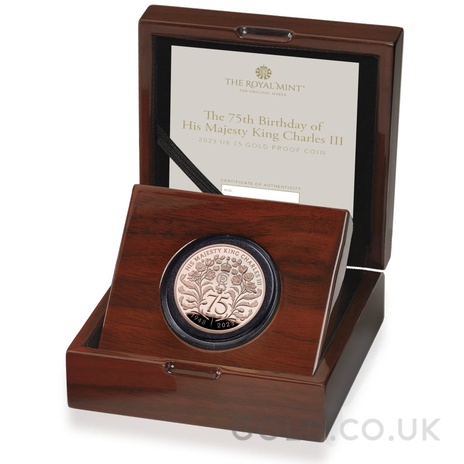 2023 75th Birthday of King Charles III £5 Gold Crown Proof Coin Boxed