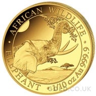 Gold Somalian Elephant Tenth Ounce (2023)