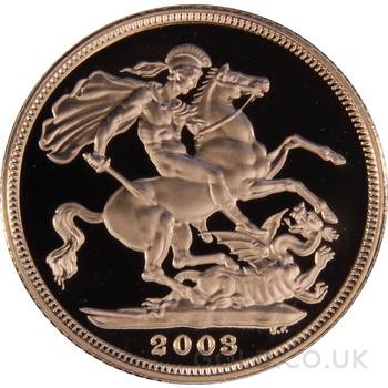 2003 Proof Gold Sovereign Boxed