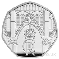 King Charles III Coronation Piedfort 50p Proof Silver Coin Boxed (2023)