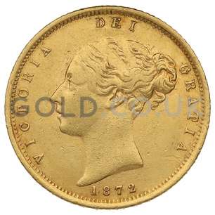 1872 Victoria Young Head Shield Back Gold Half Sovereign (London Mint)