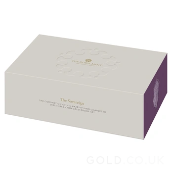 2023 Proof Gold Sovereign 3 Coin Set King Charles III Coronation Boxed