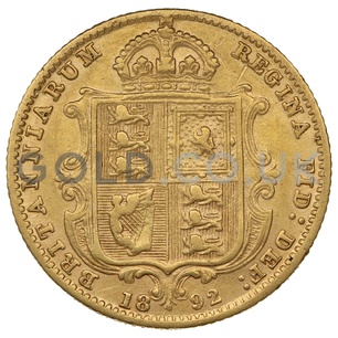 1892 Victoria Jubilee Head Shield Back Gold Half Sovereign (London Mint)