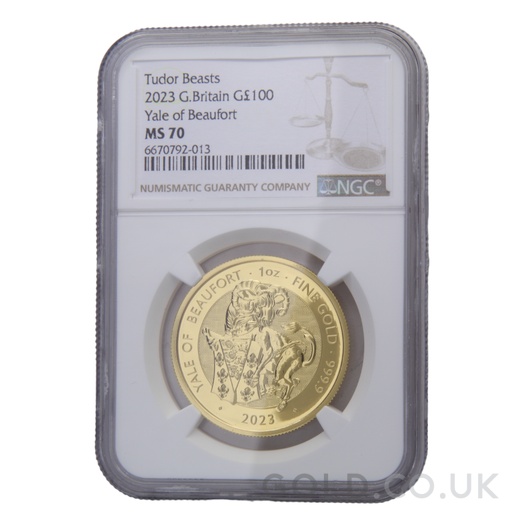 2023 Yale of Beaufort Gold Coin Tudor Beast 1oz NGC MS70