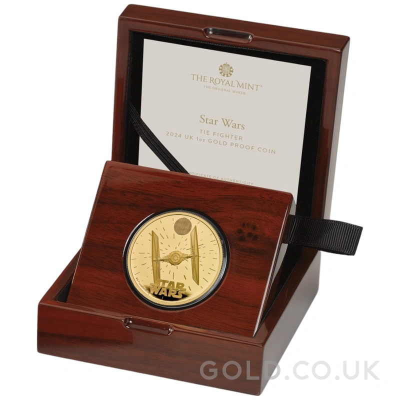2024 1oz TIE Fighter Star Wars Proof Gold Coin Boxed