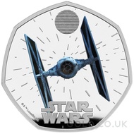TIE Fighter Fifty Pence Proof Silver Coin Boxed (2024)