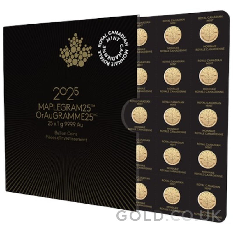 2025 MapleGram 25 x 1g Gold Coins