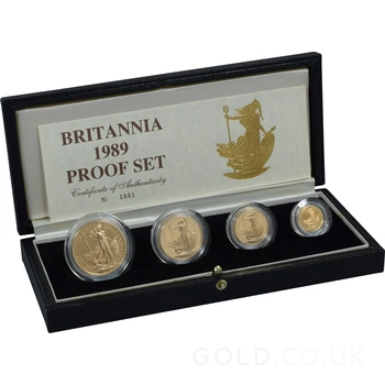 1989 Proof Gold Britannia 4 Coin Set Boxed