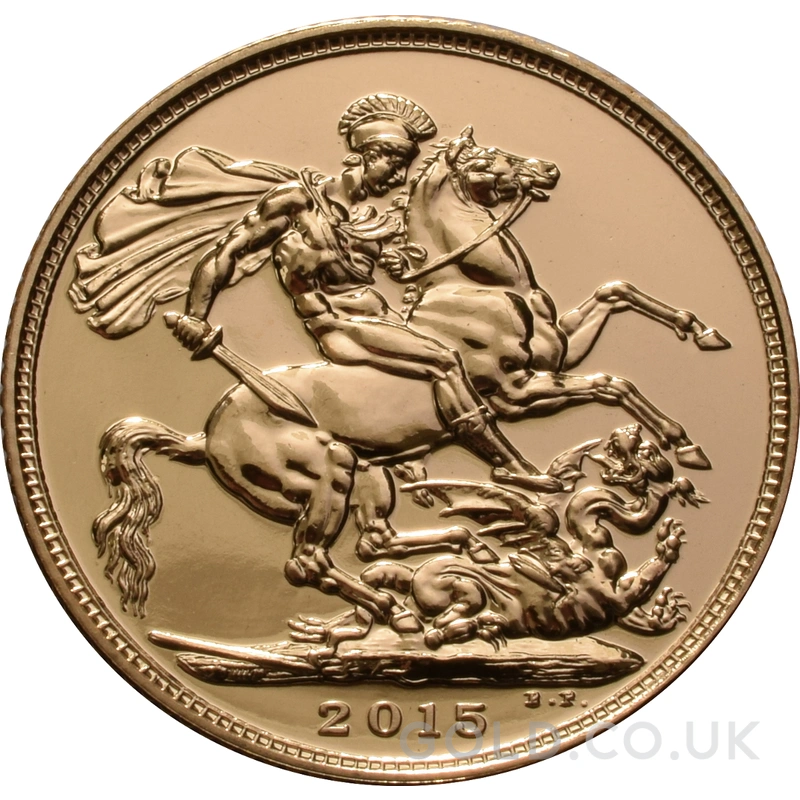 2015 Gold Sovereign Coin Elizabeth II Fourth Head