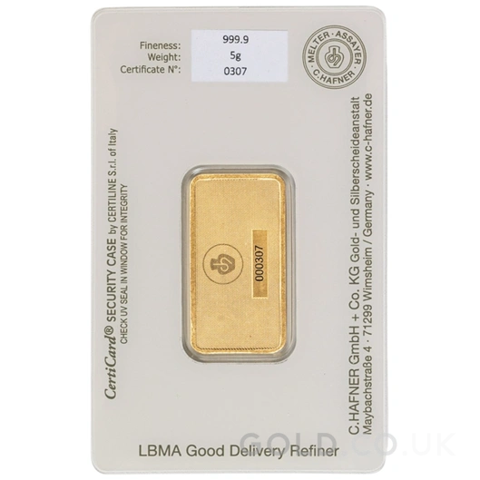 5g Gold Bar C. Hafner Minted