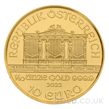 2022 1/10oz Austrian Gold Philharmonic Coin