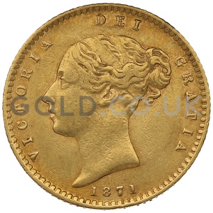 1871 Victoria Young Head Shield Back Gold Half Sovereign (London Mint)