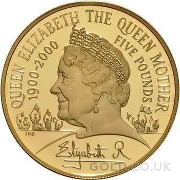2000 Proof Gold Crown £5 Coin Queen Mother Boxed