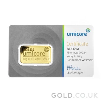 10g Gold Bar Umicore