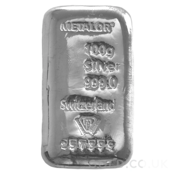 100g Silver Bar Metalor