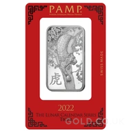 1oz PAMP Silver Year of the Tiger (2022)