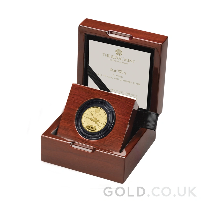 2024 1/4oz X-Wing Star Wars Proof Gold Coin Boxed