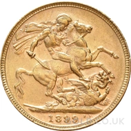 1899 Gold Sovereign Coin Victoria (P)