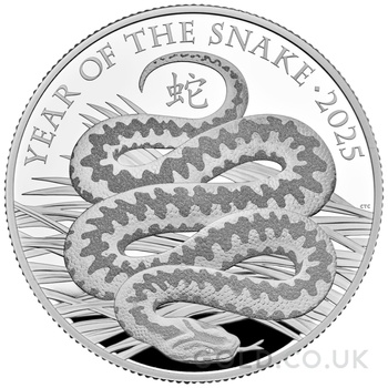 2025 Royal Mint 5oz Year of the Snake Proof Silver Coin Boxed
