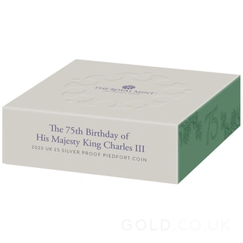 2023 75th Birthday of King Charles III £5 Silver Crown Proof Piedfort Coin Boxed