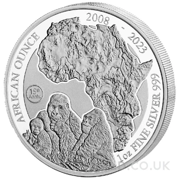 2023 African Ounce Gorilla 1oz Silver Coin