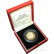 1993 Presidency of the EU Fifty Pence Proof Gold Coin Boxed