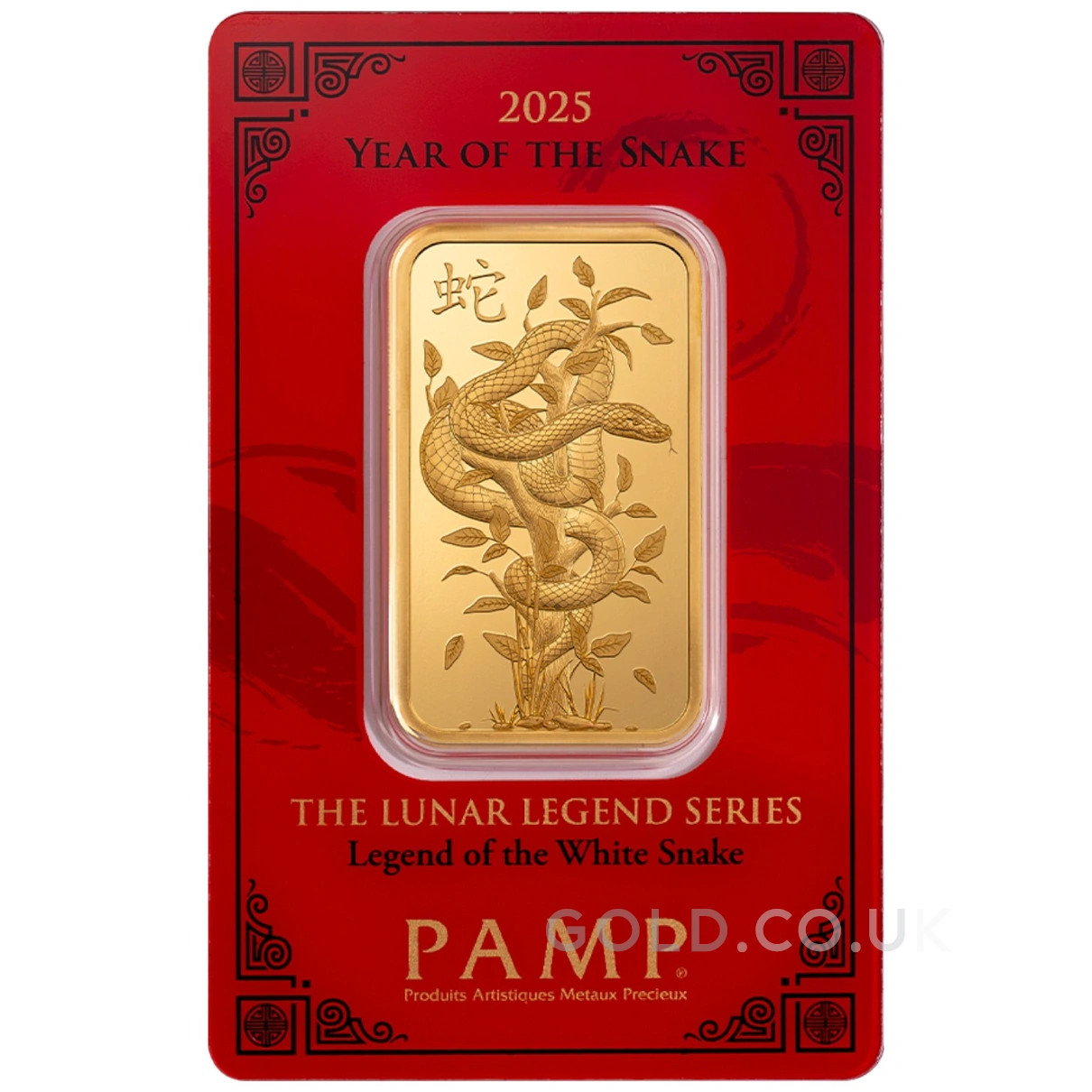 1oz Gold Bar 2025 Year of the Snake PAMP