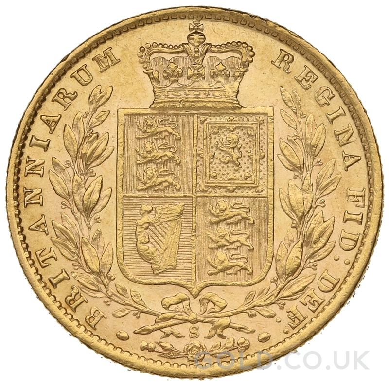 1873 Gold Sovereign Coin Queen Victoria Young Head Shield Back Sydney