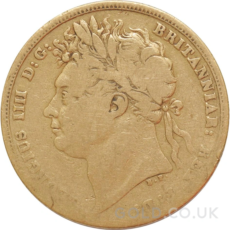 1821 Gold Sovereign Coin George IV Laureate Head
