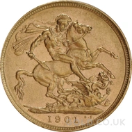 1901 Gold Sovereign Coin Victoria 