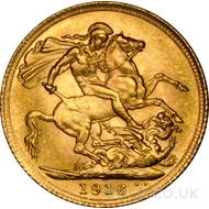 1916 Gold Sovereign Coin George V MS63