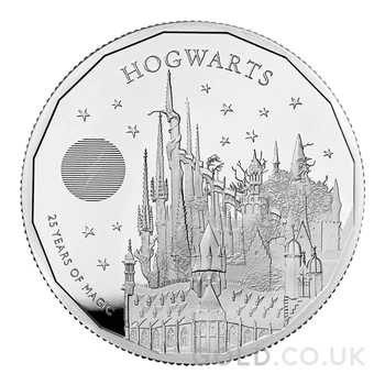 2023 Proof 2oz 25th Anniversary of Harry Potter Silver Coin Hogwarts School Boxed