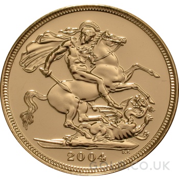 2004 Gold Sovereign Coin Elizabeth II Fourth Head