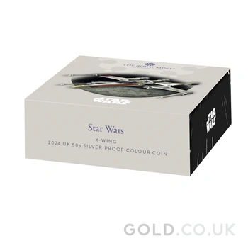 2024 50p X-Wing Star Wars Proof Silver Coin Boxed