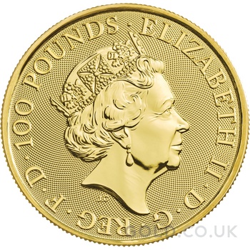 2020 1oz White Lion of Mortimer Gold Coin Queen's Beasts