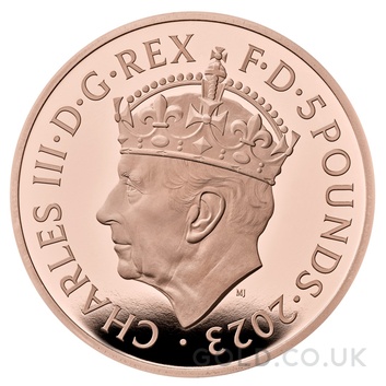 2023 £5 Gold Crown Coronation of King Charles III Proof Coin Boxed