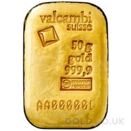 50g Valcambi Gold Bar Cast