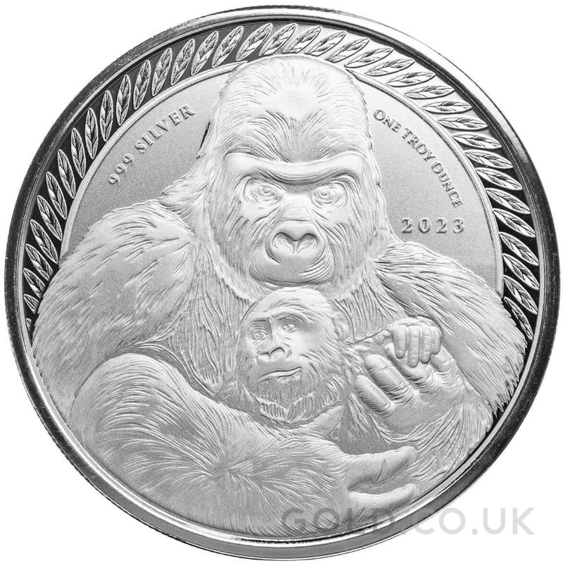 2023 Congo Silverback Gorilla 1oz Silver Coin