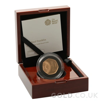 2020 Proof 50p Gold Coin Rosalind Franklin Boxed