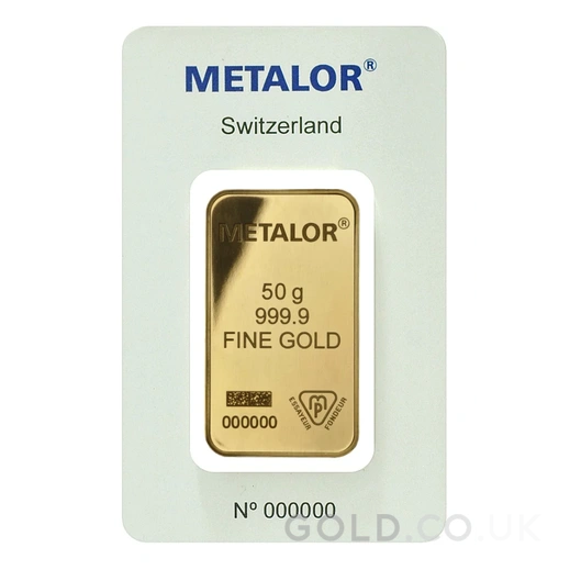 50g Gold Bar Metalor