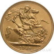 1981 Elizabeth II Decimal Head Gold Sovereign