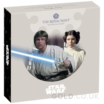 2023 1oz Luke Skywalker & Princess Leia Star Wars Proof Silver Coin Boxed