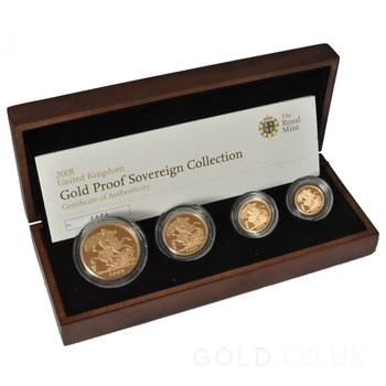 2008 Proof Gold Sovereign 4 Coin Set Boxed