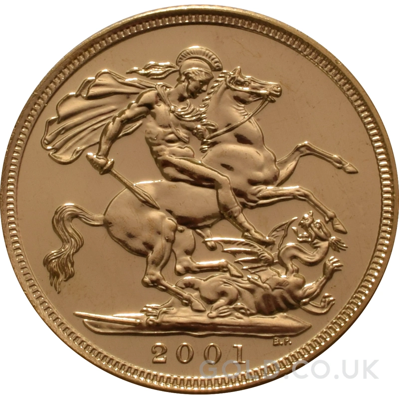2001 Gold Sovereign Coin Elizabeth II Fourth Head