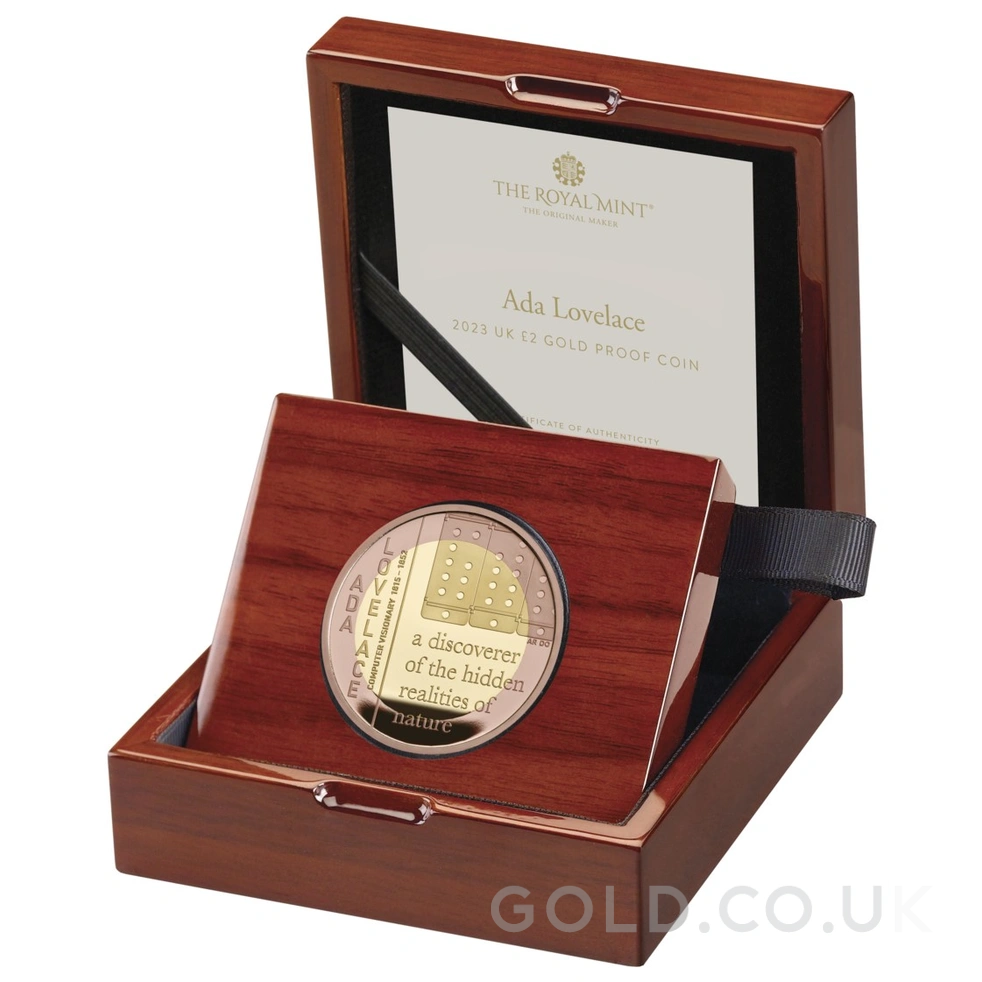 2023 Proof £2 Gold Coin Ada Lovelace Boxed