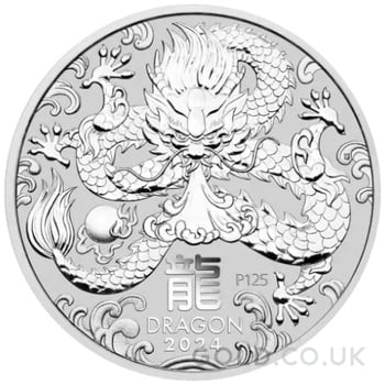 2024 Year of the Dragon Silver Coin 1oz Perth Mint Australian Lunar Series