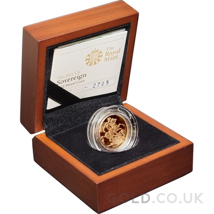 2011 Proof Gold Sovereign Boxed